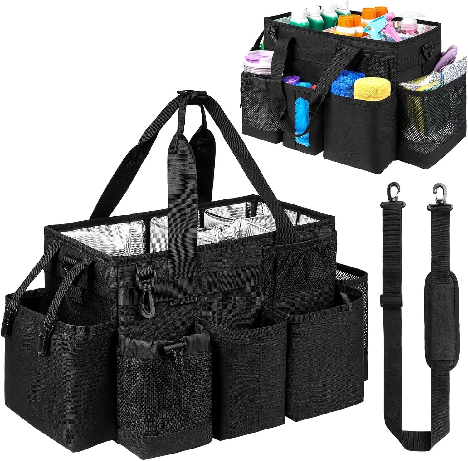 Cleaning Caddy,Cleaning Bag for Housekeepers,Cleaning Supplies Organizer with…