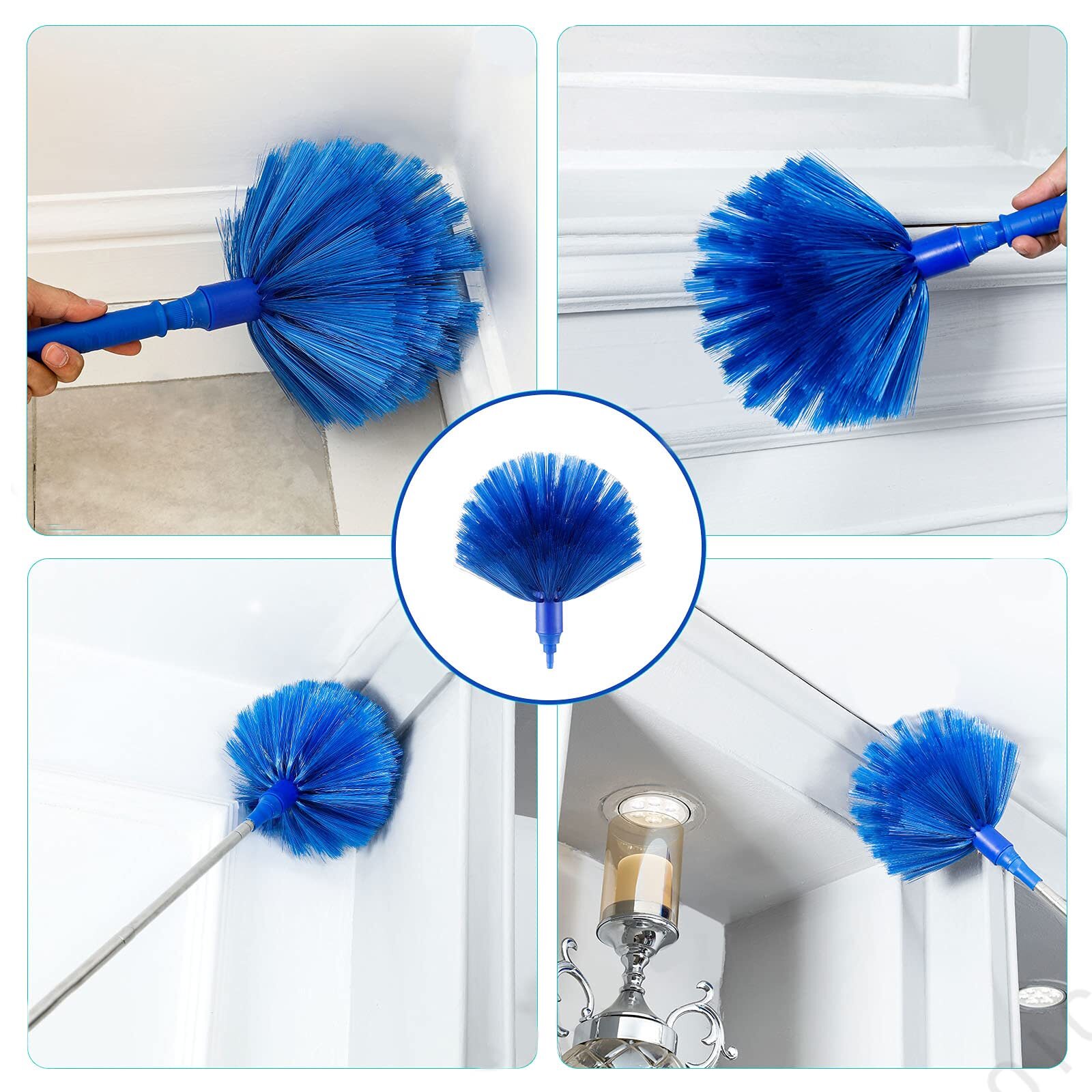 Duster Microfiber Dusters with 2 Handle Sets Durable 15-100 Inches Long Teles…