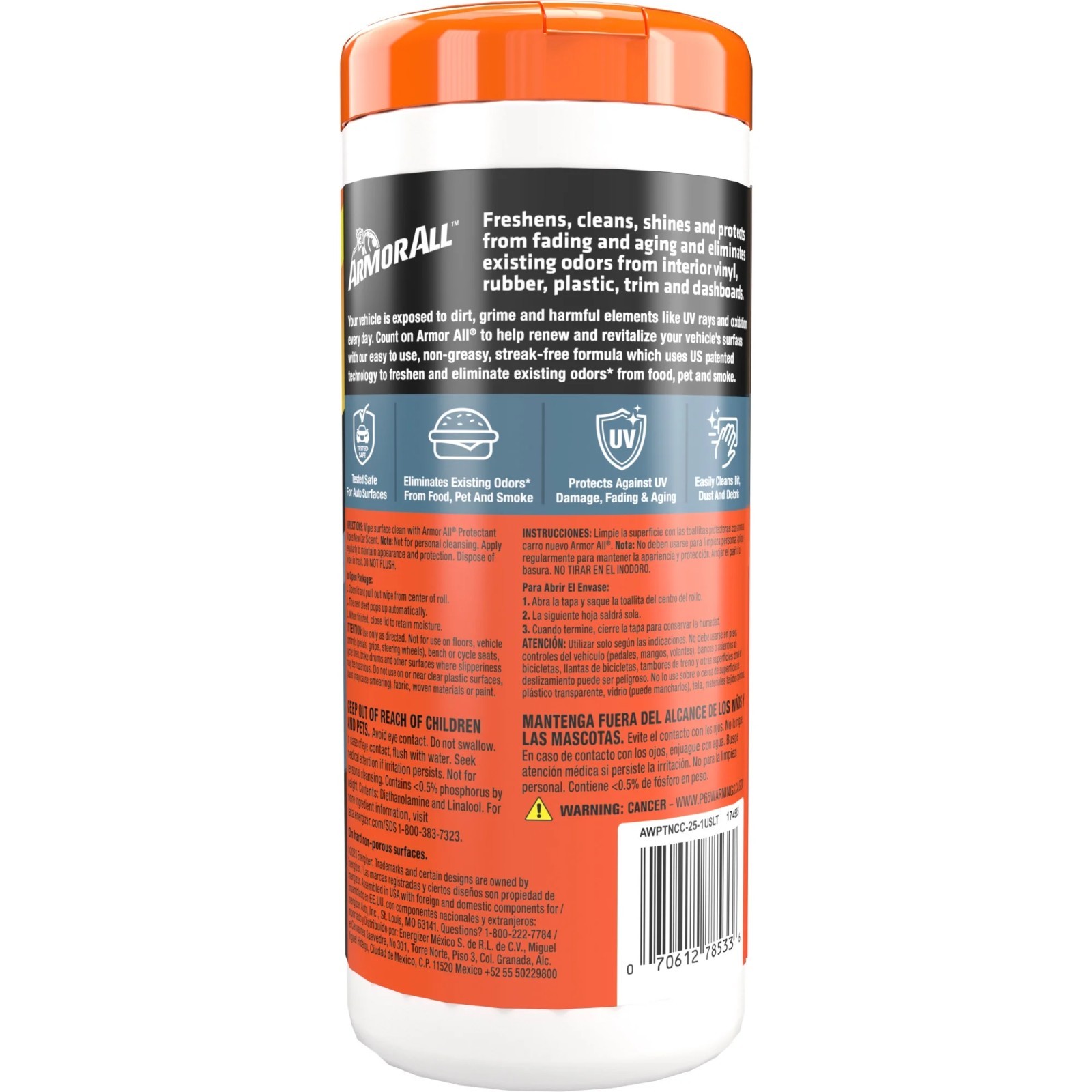 Armor All Car Interior Protectant Wipes in New Car Scent, 25 Count