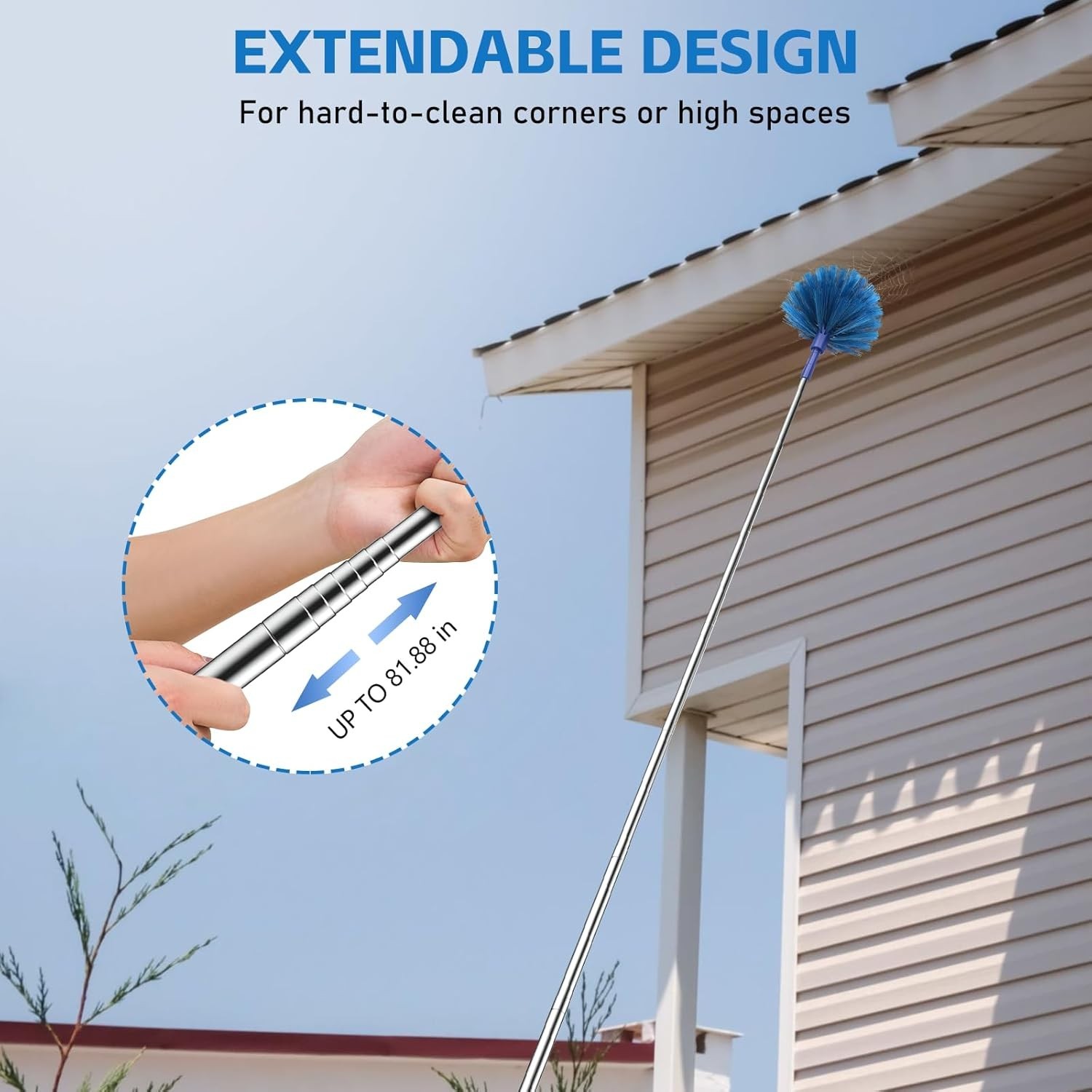 Cobweb Duster with Extension Pole, Retractable Dusters for Cobweb Cleaning 81…