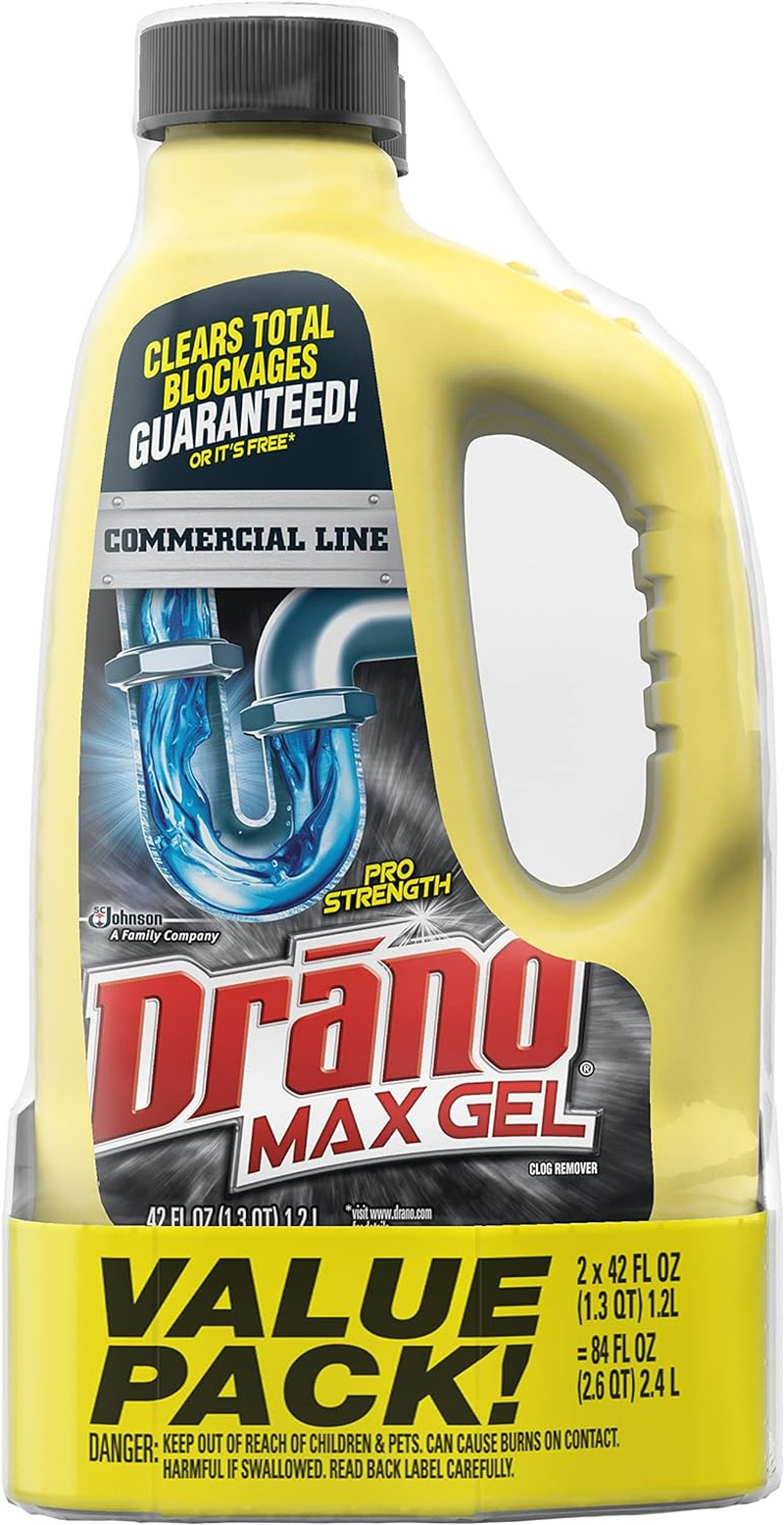 Max Gel Drain Clog Remover and Cleaner for Shower or Sink Drains, Unclogs and Re