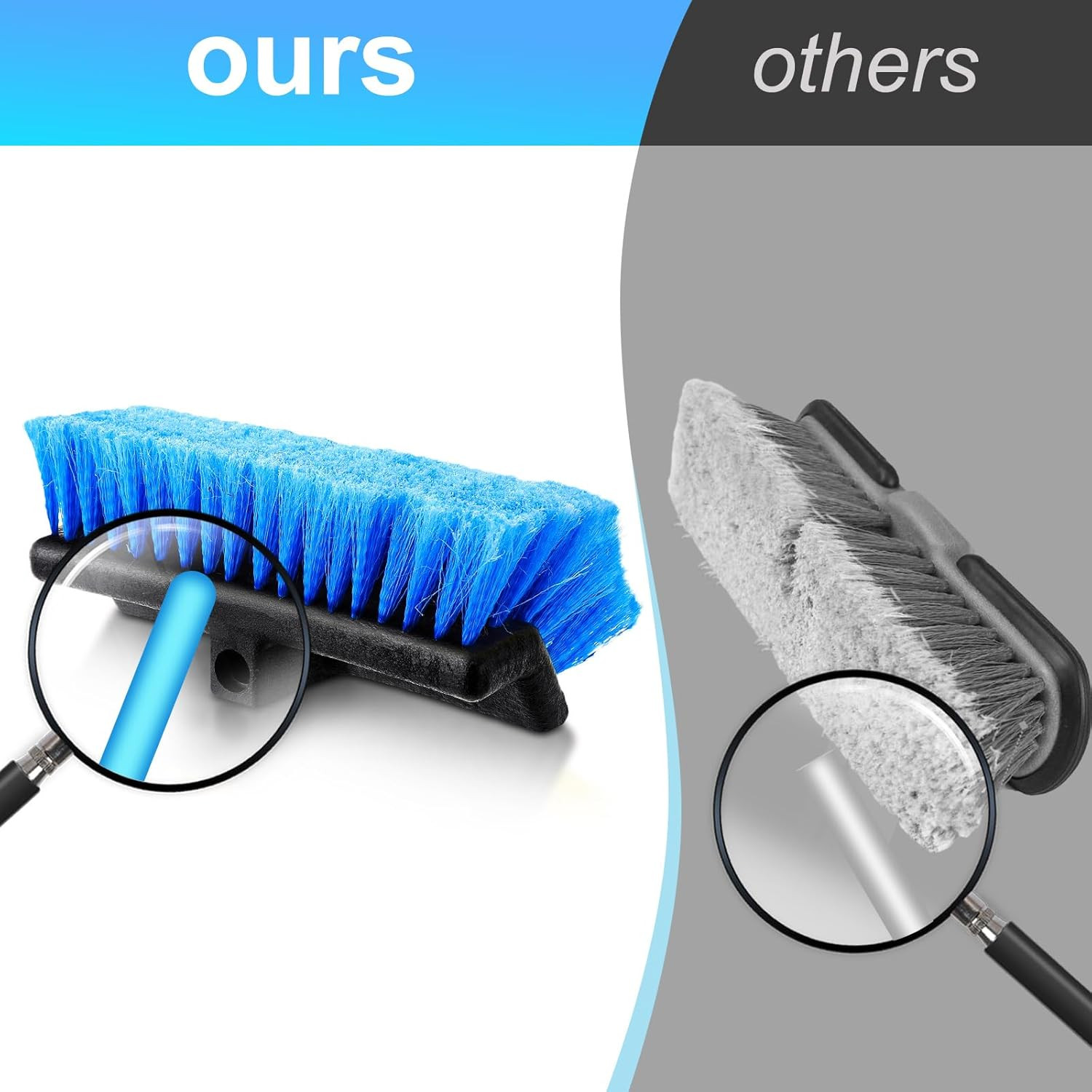 2 Pcs 10” Car Wash Brush Head with Soft Detailing Bristle Soft Fiber