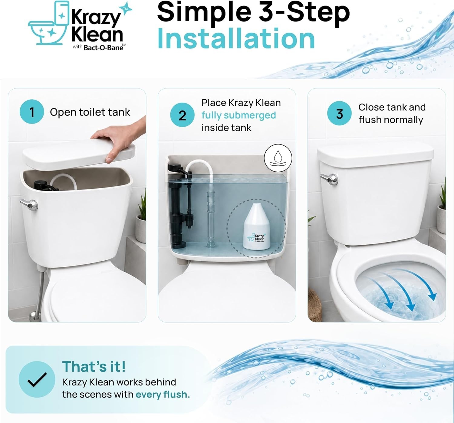 Automatic Toilet Tank Cleaner – Continuous Flush Cleaning System – Helps Redu…