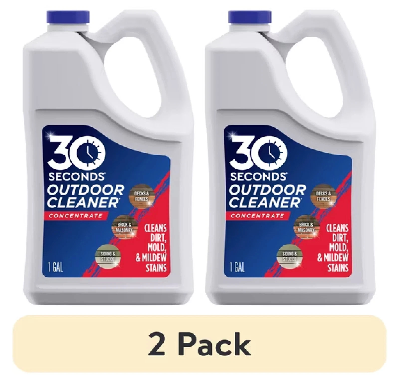 30 Seconds Outdoor Concentrate Algae Mold and Mildew Cleaner (1 Gallon) – 2 Pack
