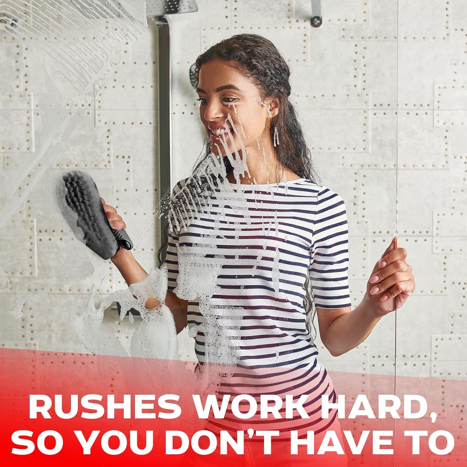 3-piece brush set – Shower cleaning brush with ergonomic handle