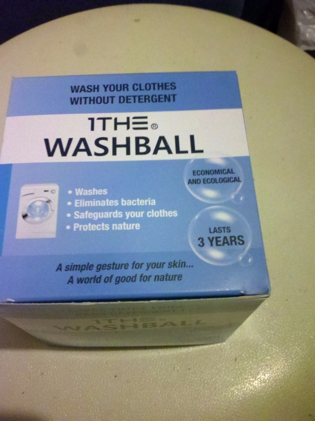 1THE WASHBALL Washing Ball Lasts 3 Years No Chemicals Dyes Perfumes Detergents