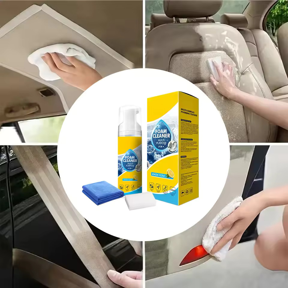 4-in-1 Multi-Enzyme Foam Cleaner, Deep Cleaning Spray for Car Kitchen Bathroom.