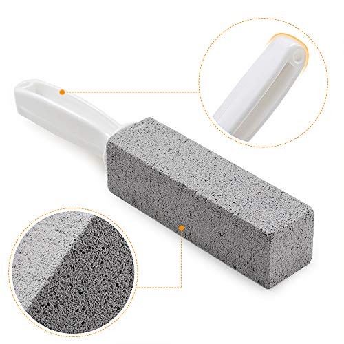 Kadden 2 Pack Pumice Stone Toilet Bowl Cleaner with Handle, Hard Short Handle