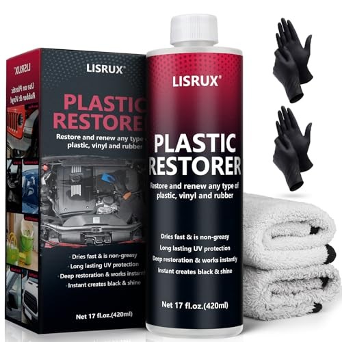 Plastic Restorer for Cars, Black Trim Restorer – Restores Faded Plastic, Vinyl