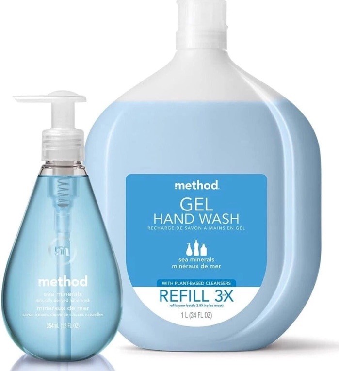 Method Gel Hand Wash Waterfall Scent 3x Refill Plant Based Cleansers 34 oz
