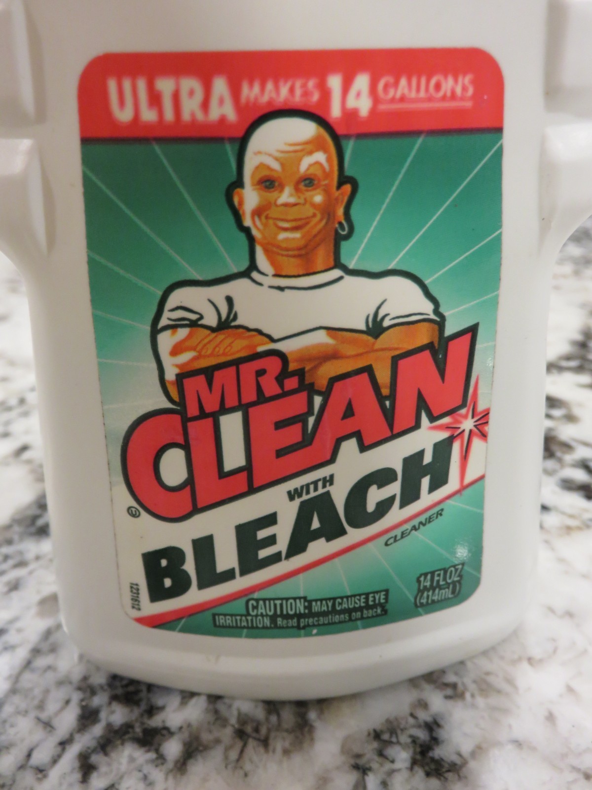 Vintage 1994 Mr Clean Ultra with Bleach 14 Fl Oz Open Bottle TV Movie Set Prop