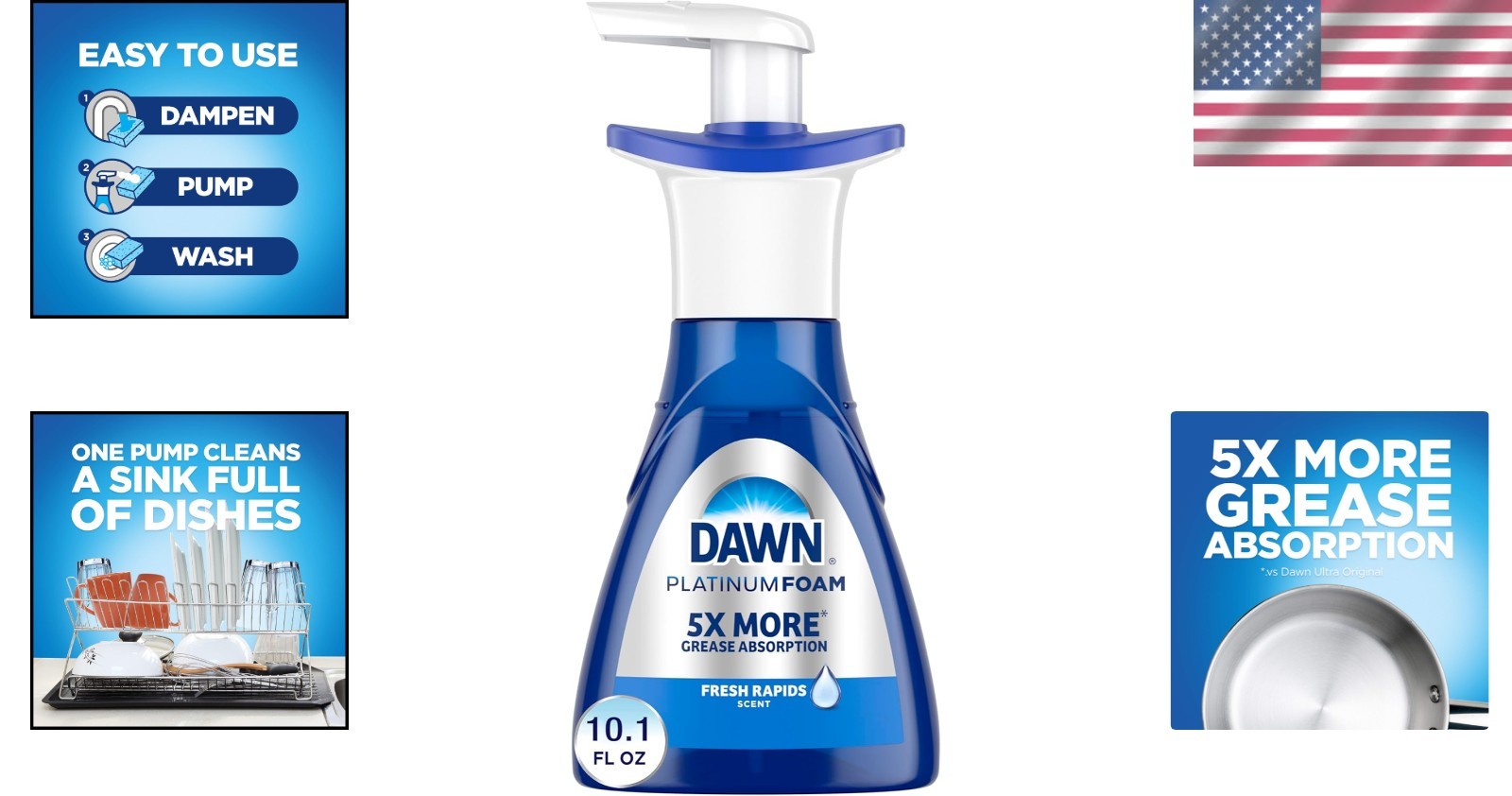 Ultra Platinum Foam Dishwashing Foam, Fresh Rapids Scent, 10.1 Fl Oz (Packaging