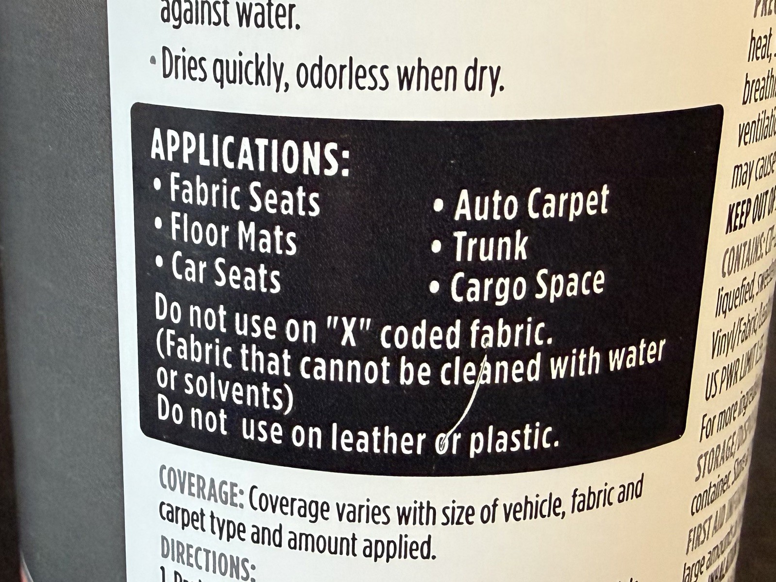 Scotchgard Auto Fabric & Carpet Water Shield 20 Ounces (Two 10 Ounce Cans)