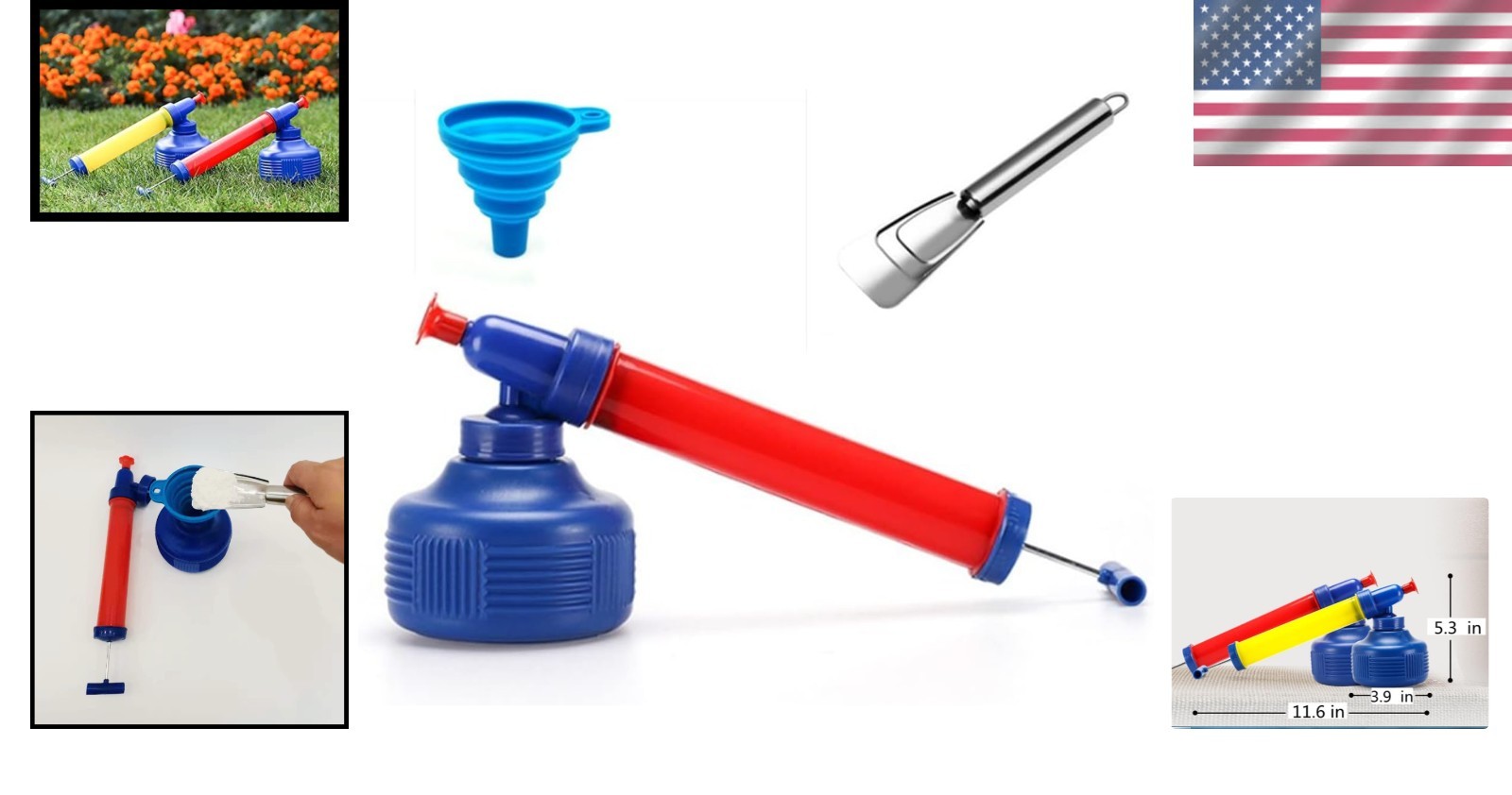 Multi-Functional Powder Applicator for Diatomaceous Earth – Compact 350ml Red