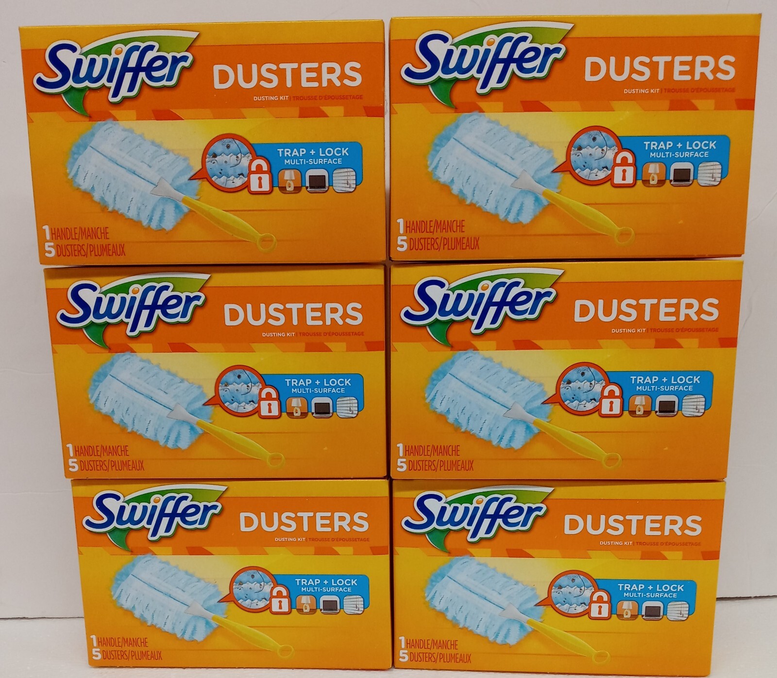 Lot of 6 Swiffer Dusters Dusting Kit 1 Handle & 5 Dusters Each Box…………4A