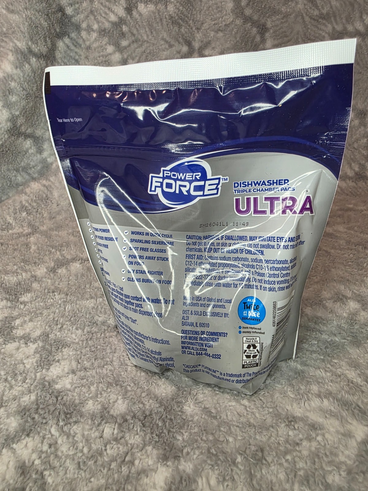 3 Pack Power Force Dishwasher Triple Chamber Pacs Tablets 18 Pack Fresh Scent