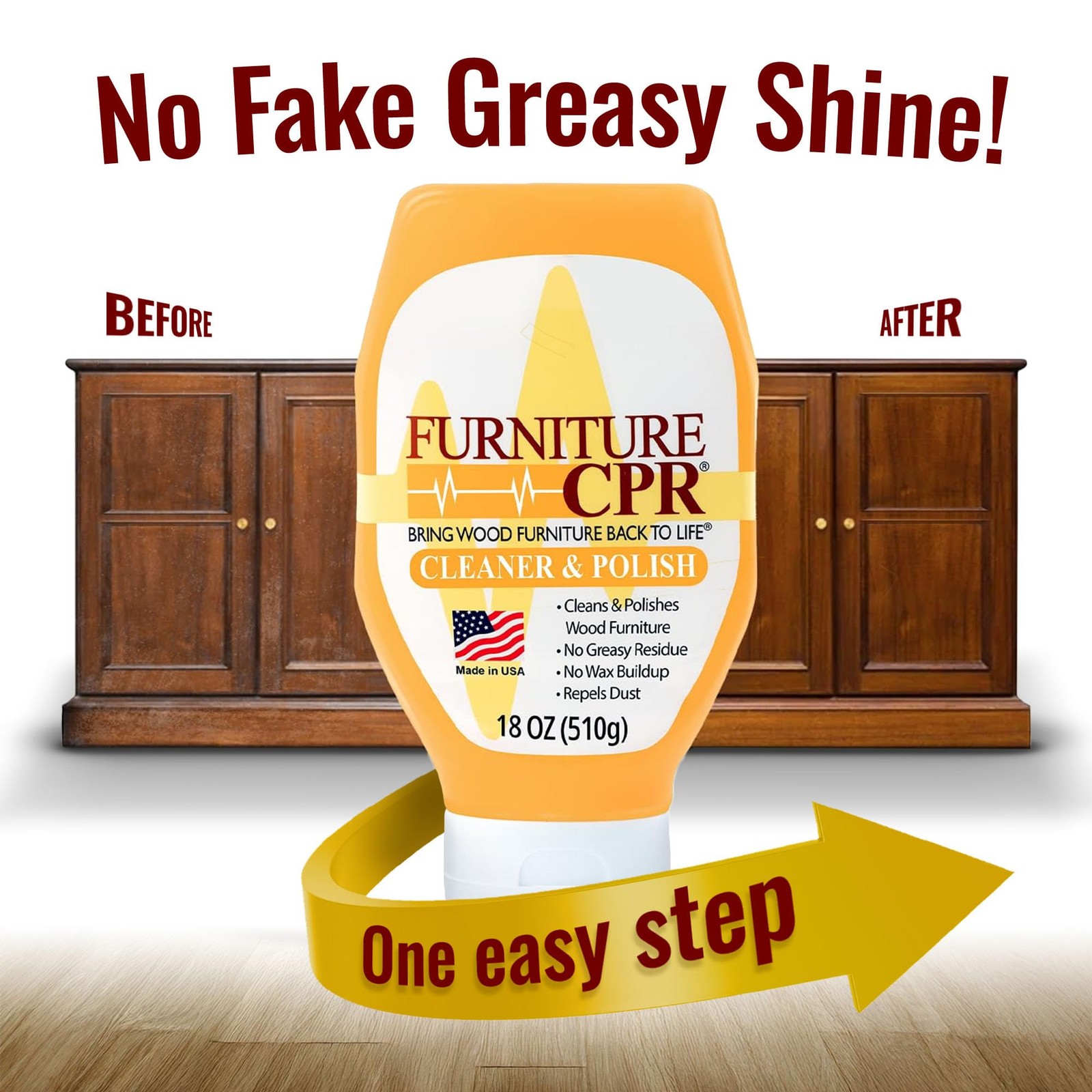 Wood Furniture Cleaners & Polish 18oz-Cabinet Cleaner for Woods Paneling, Doo…
