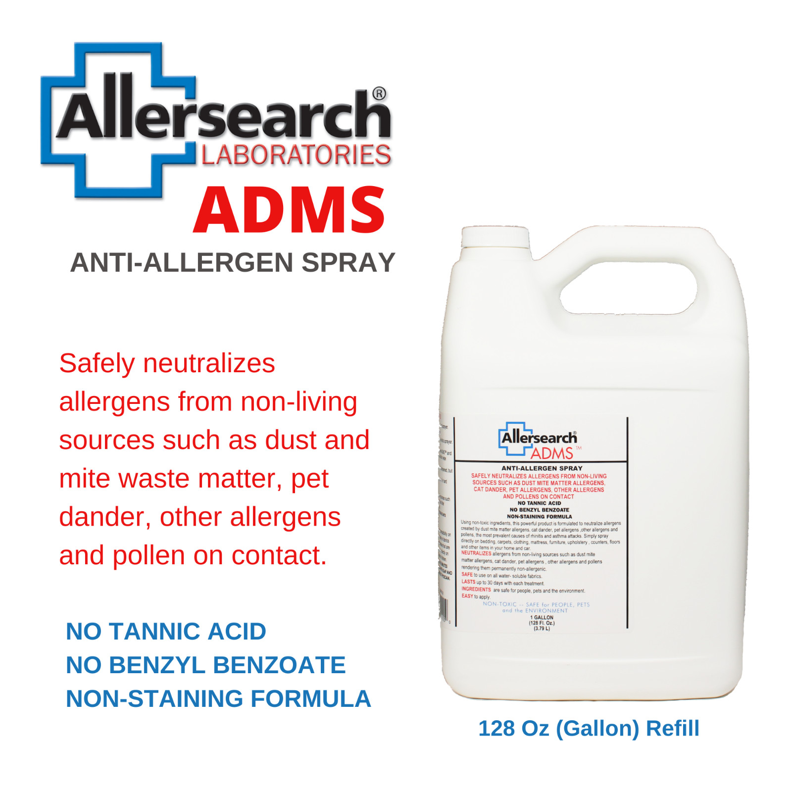 Allersearch ADMS Anti-Allergen Spray Gallon Refill (128 Oz)