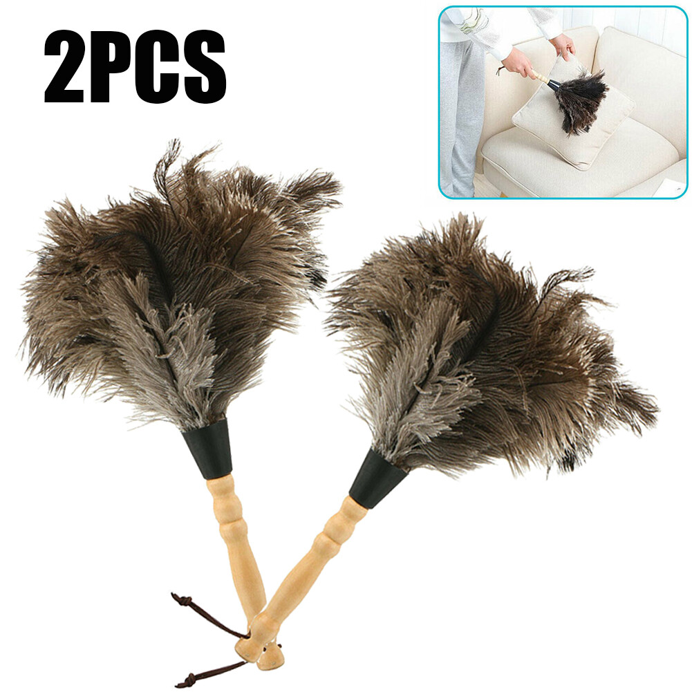 2PCS 13inch Ostrich Feather Duster Durable Dust Collecting cleaning Tool USAA#