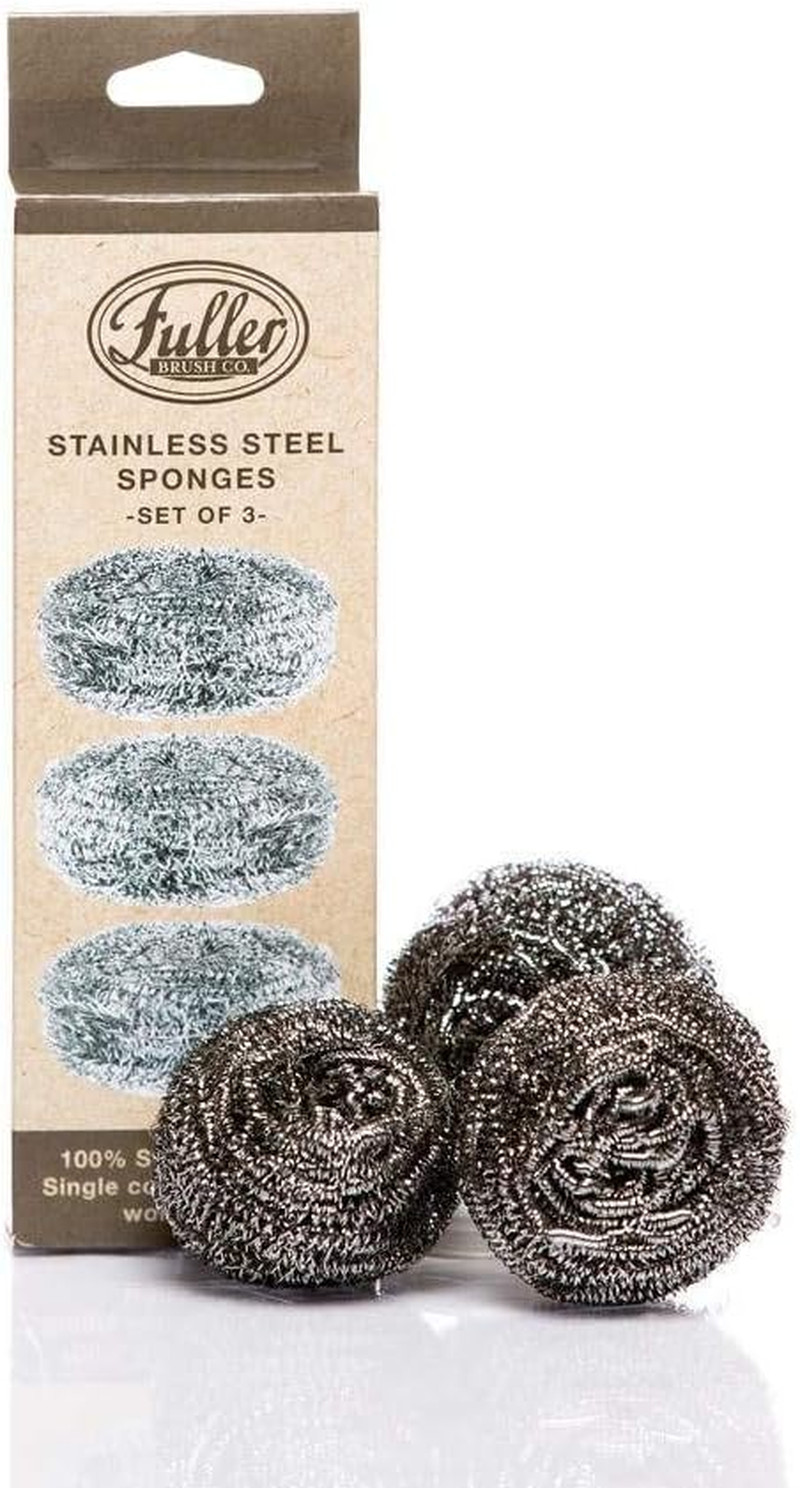 Stainless Steel Scrubbing Sponges – 1-Pack (1 Set of 3 = 3 Pieces ) – Heavy Duty