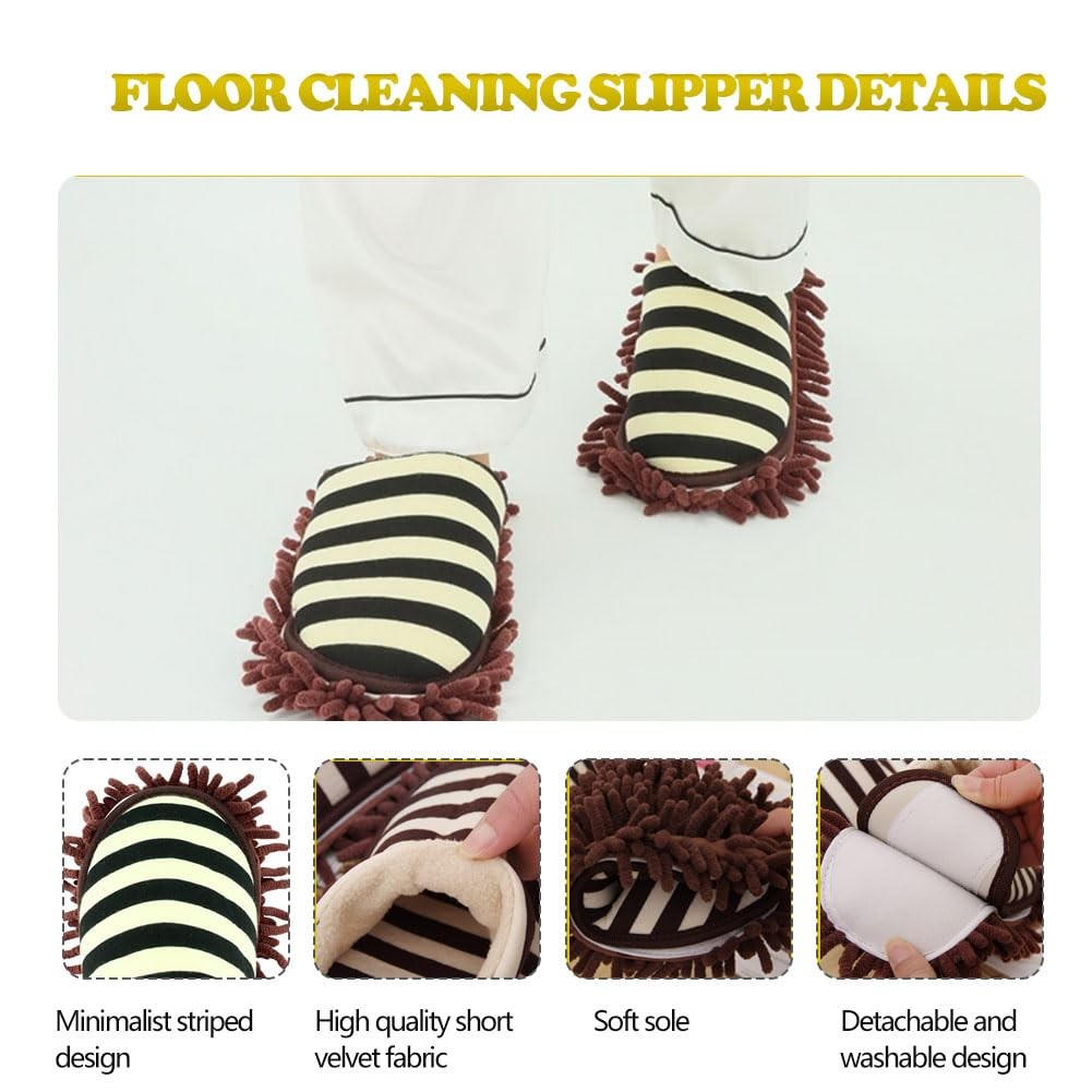 Unisex Microfiber Slippers Floor Cleaning Mop Men and Women House Dusting Tool