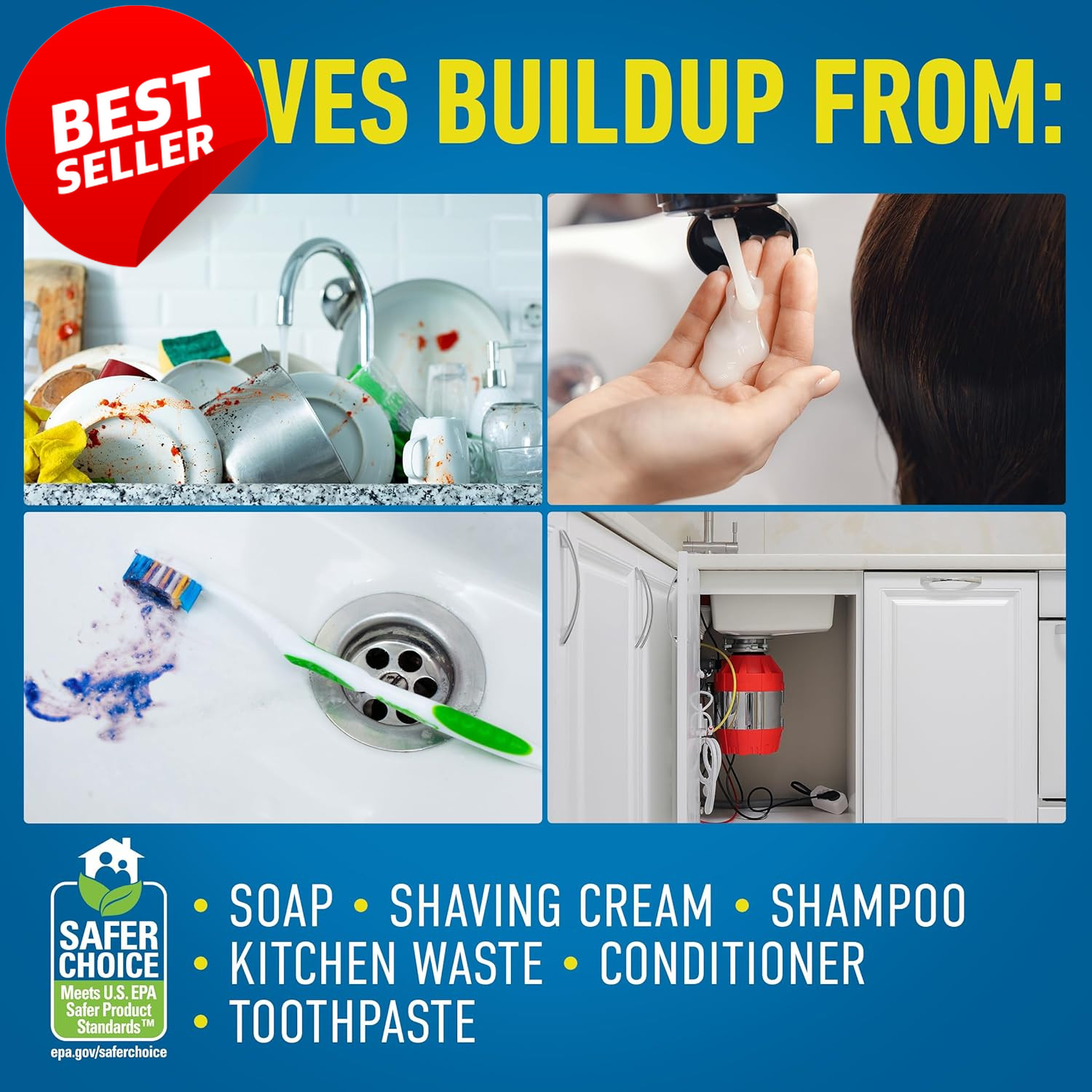 Drain Cleaner Clog Preventer 42oz Monthly Build Up Remover Septic Safe – US
