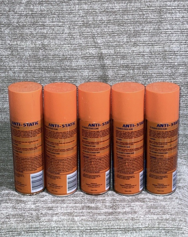 5 Pack Powerhouse Anti Static Cling Aerosol Fabric Spray Releases Pet Hair 3oz