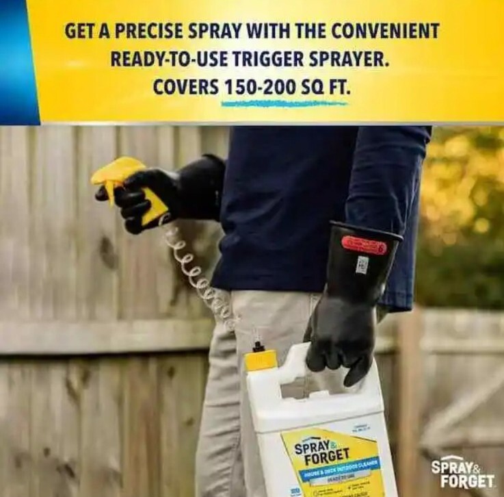 1 Gal. Ready to Use Spray & Forget House & Deck Cleaner Removes Mold Stains