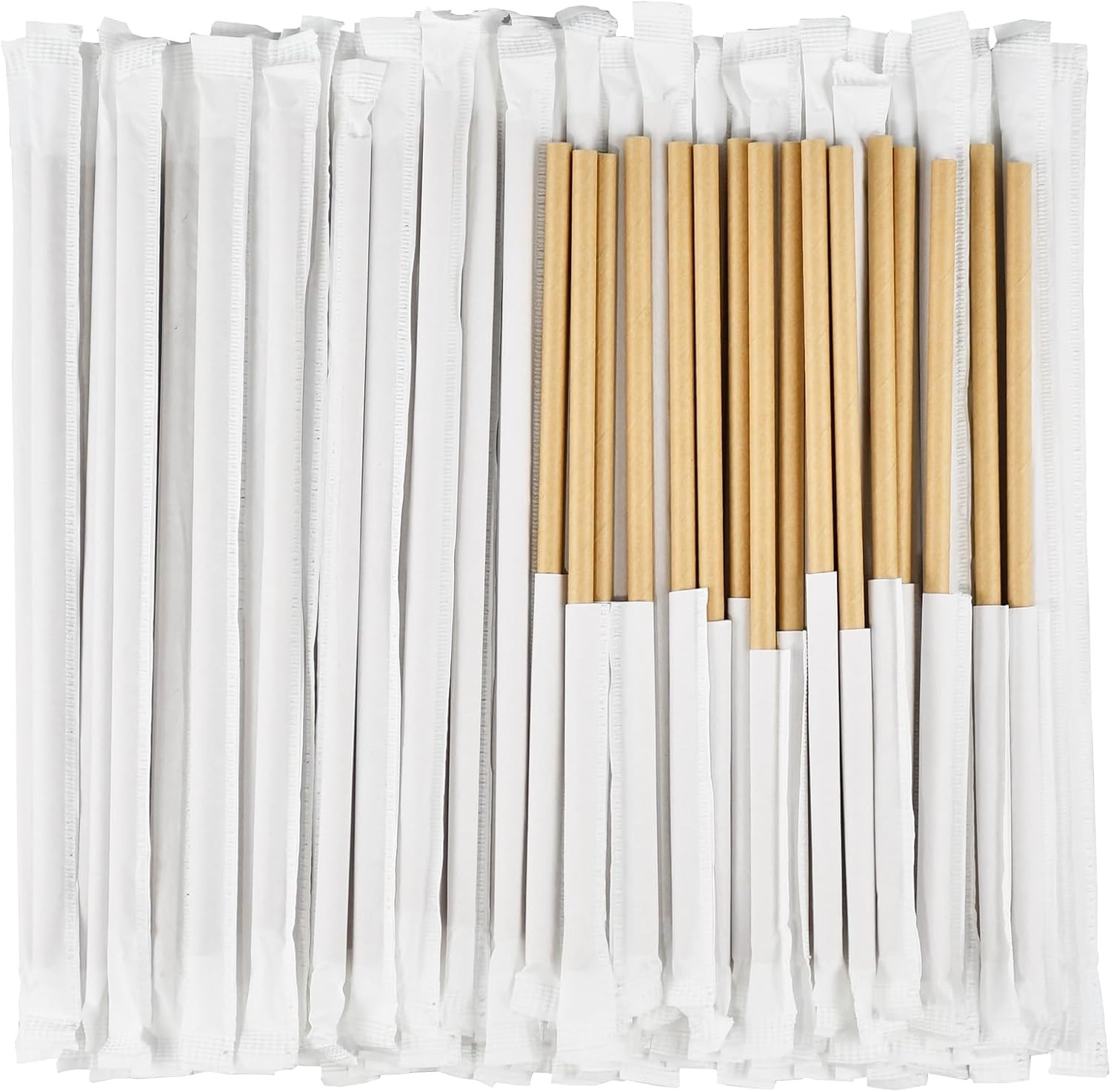 Brown Kraft Paper Drinking Straws, 7.75″ Long, 0.24″ Wide – Individually Wrapp