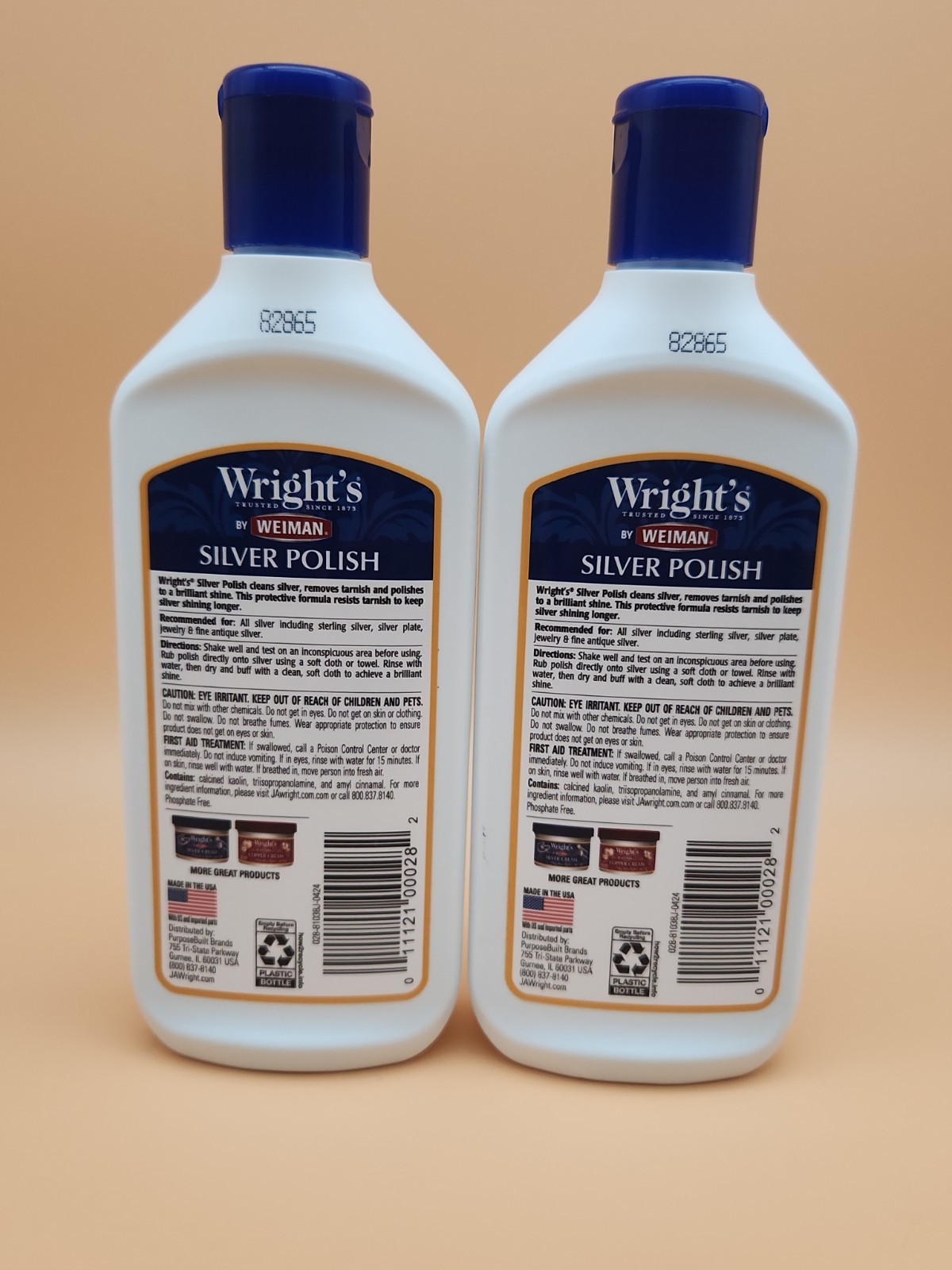 Wright’s Anti Tarnish Sterling silver, Silver Plate, Polish Cleaner 7 oz X 2 Lot