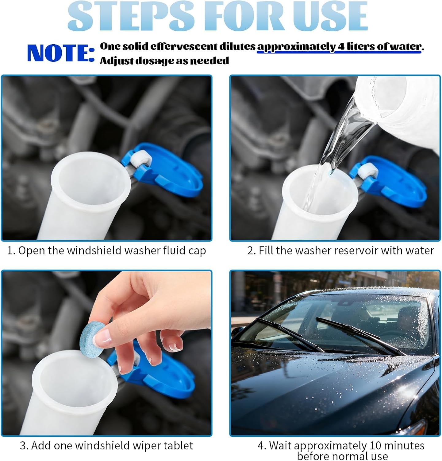 50PCS Car Windshield Washer Tablets Concentrated Effervescent Fluid Universal