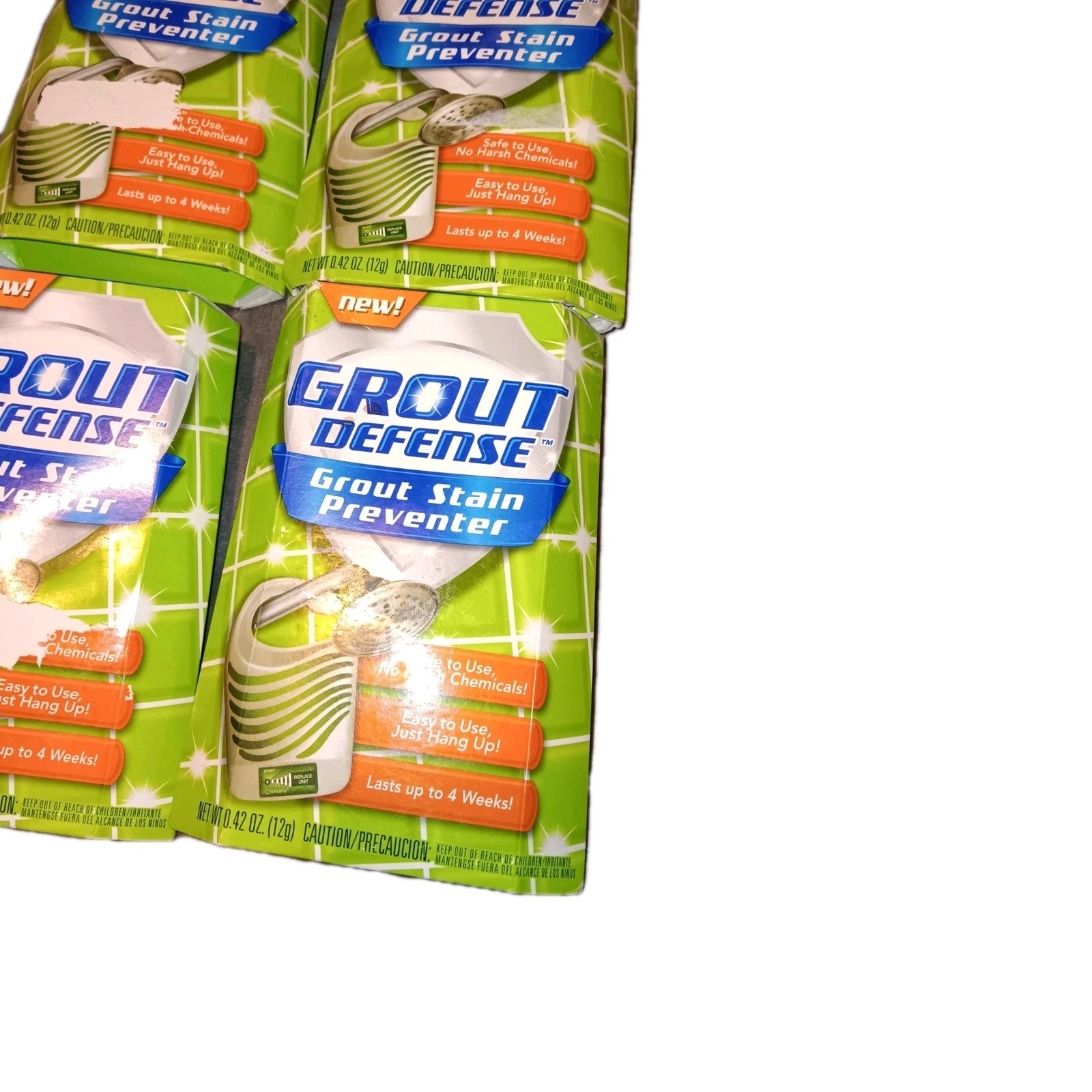 Grout Defense Stain Preventer 4-Pack No Harsh Chemicals Shower Tile Grout Care