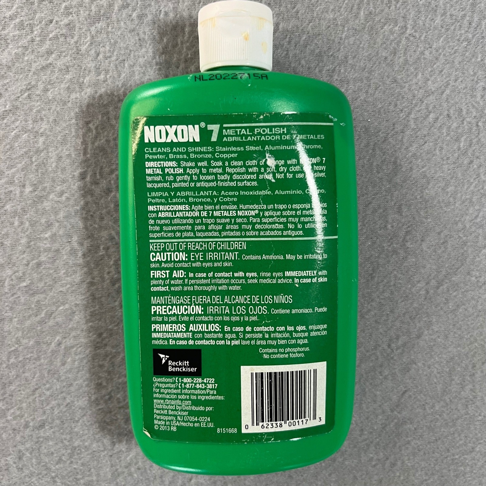 Noxon 7 Metal Polish Liquid Cleaner 12 fl oz Full Bottle Discontinued 00117