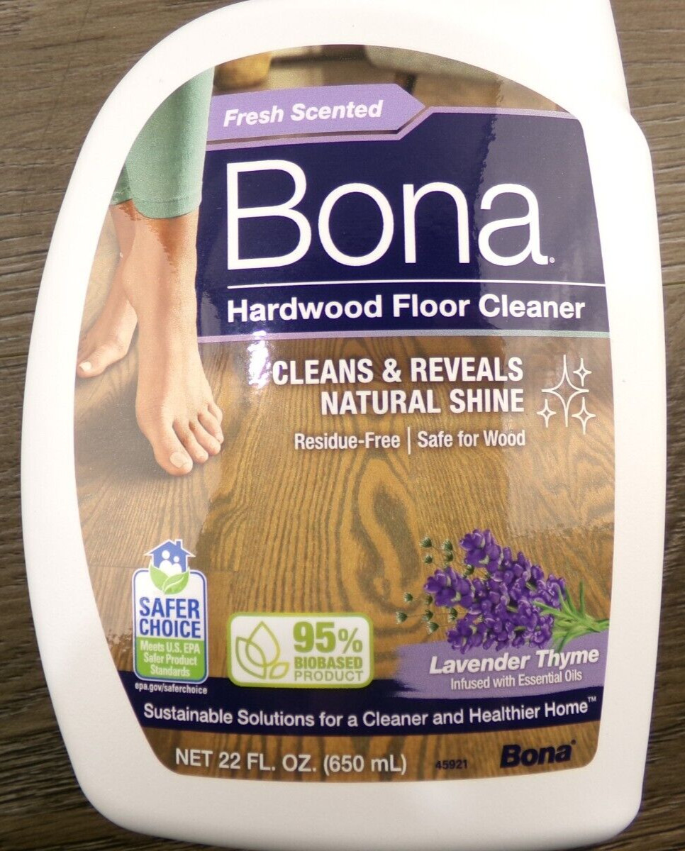 Lot of 2 Bona Hardwood Floor Cleaner, 22oz Each, Lavender Thyme, New S4