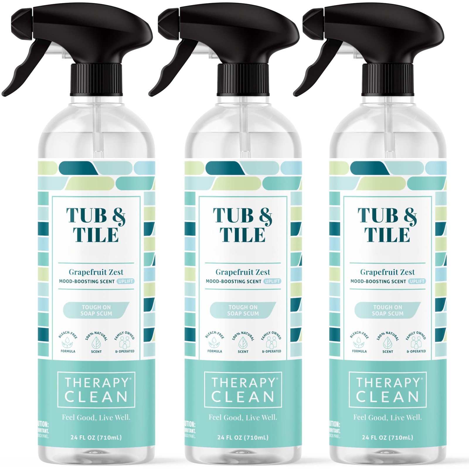 Bathroom Cleaner Spray 24 fl oz. (3-Pack) – Daily Shower Cleaner for Soap Scu…