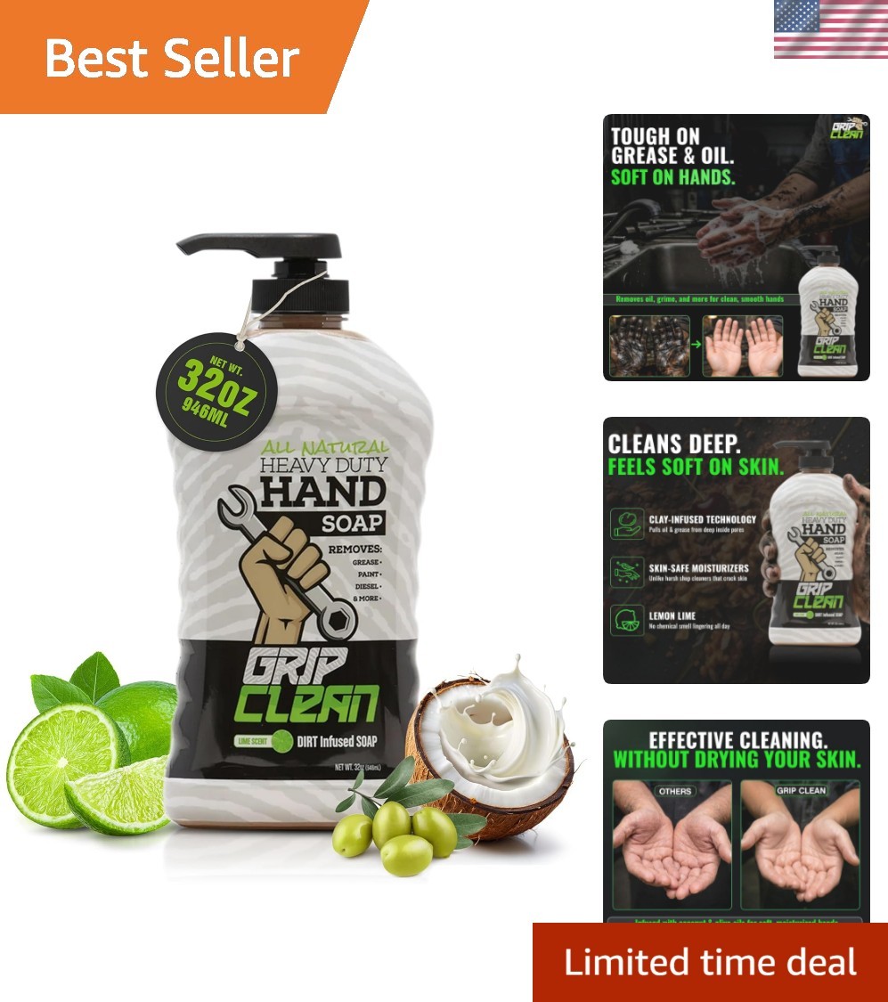 Natural Pumice & Clay Hand Cleaner – 32oz for Automotive and Industrial Use