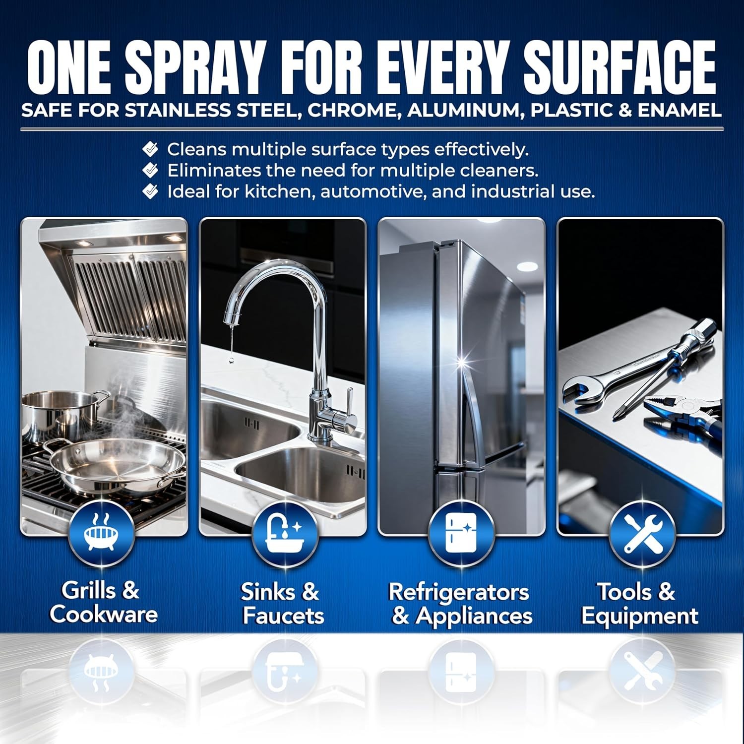 32 Fluid Ounce Stainless Steel Polish Spray – Deep Clean & Lasting Protection