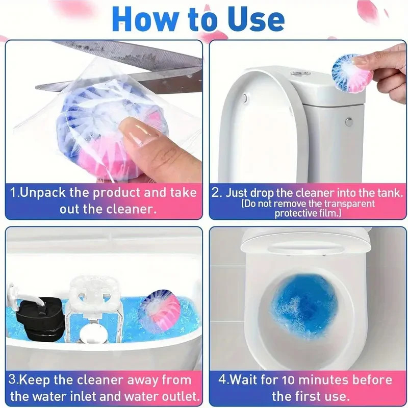 Automatic Toilet Cleaner Tablets, Easy Use for Home Hygiene RV Toilet Cleaning,