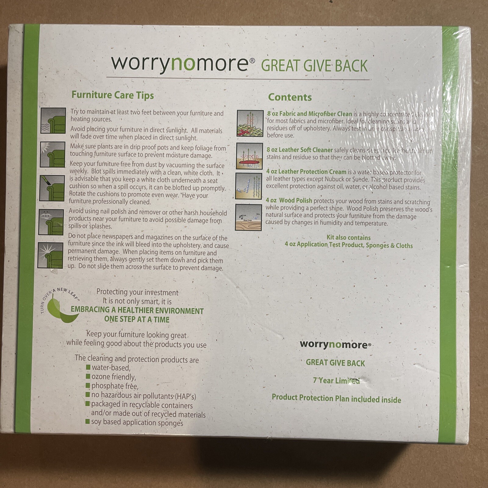 Worry No More Care Kit Eco Friendly Leather Fabric Microfiber Wood Furniture New