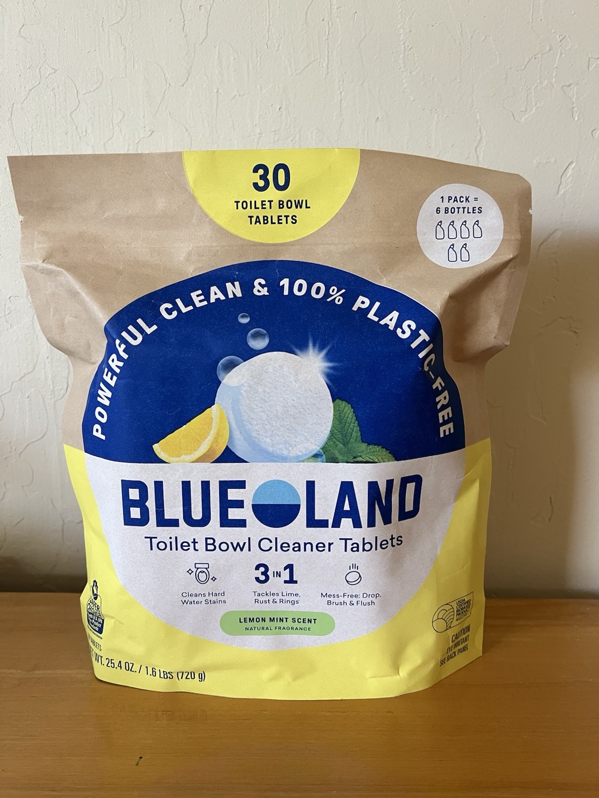 Blueland Toilet Bowl Cleaner Tablets, Lemon Mint, 30-count