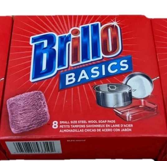 Brillo Pads Brillo Steel Wool Soap Pads, (Total 32 Count ) 4 Boxes