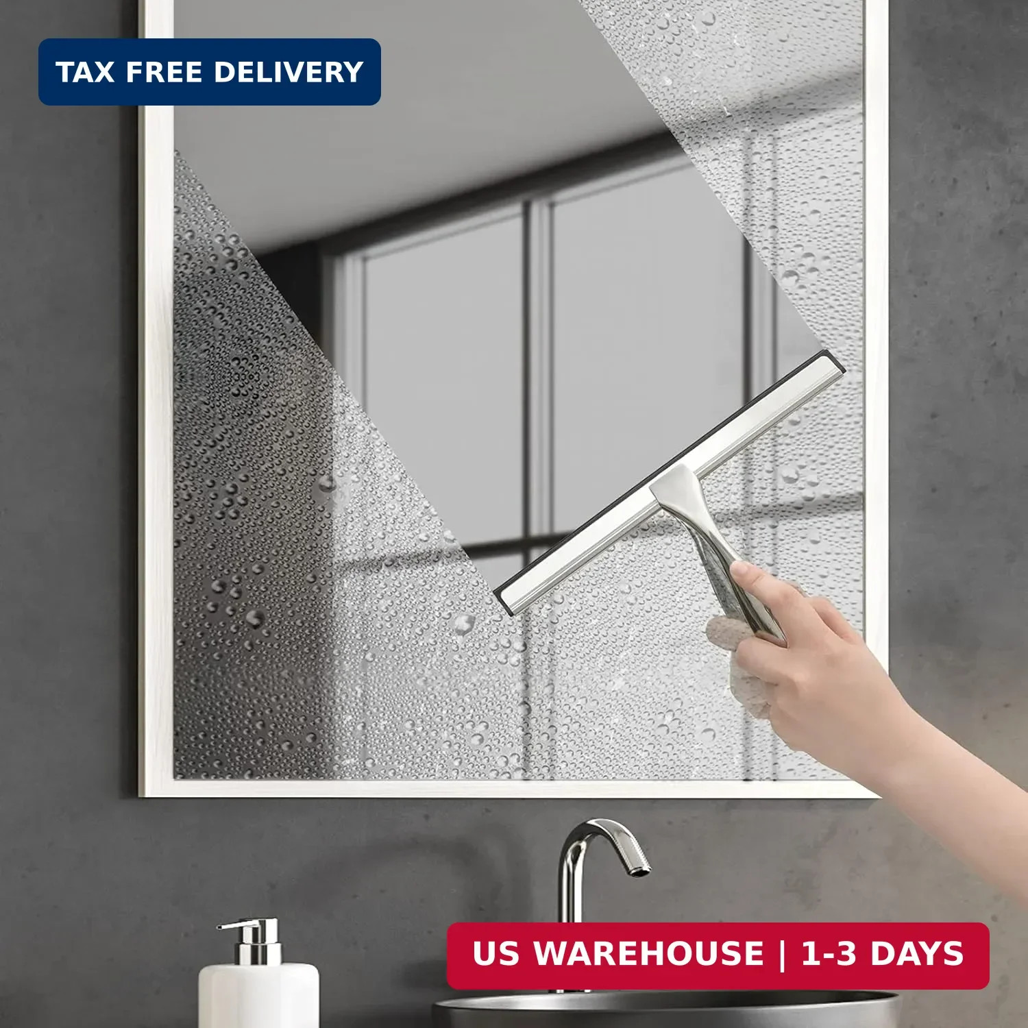 Hiware All-Purpose Shower Squeegee for Shower Doors, Bathroom, Window and Car Gl