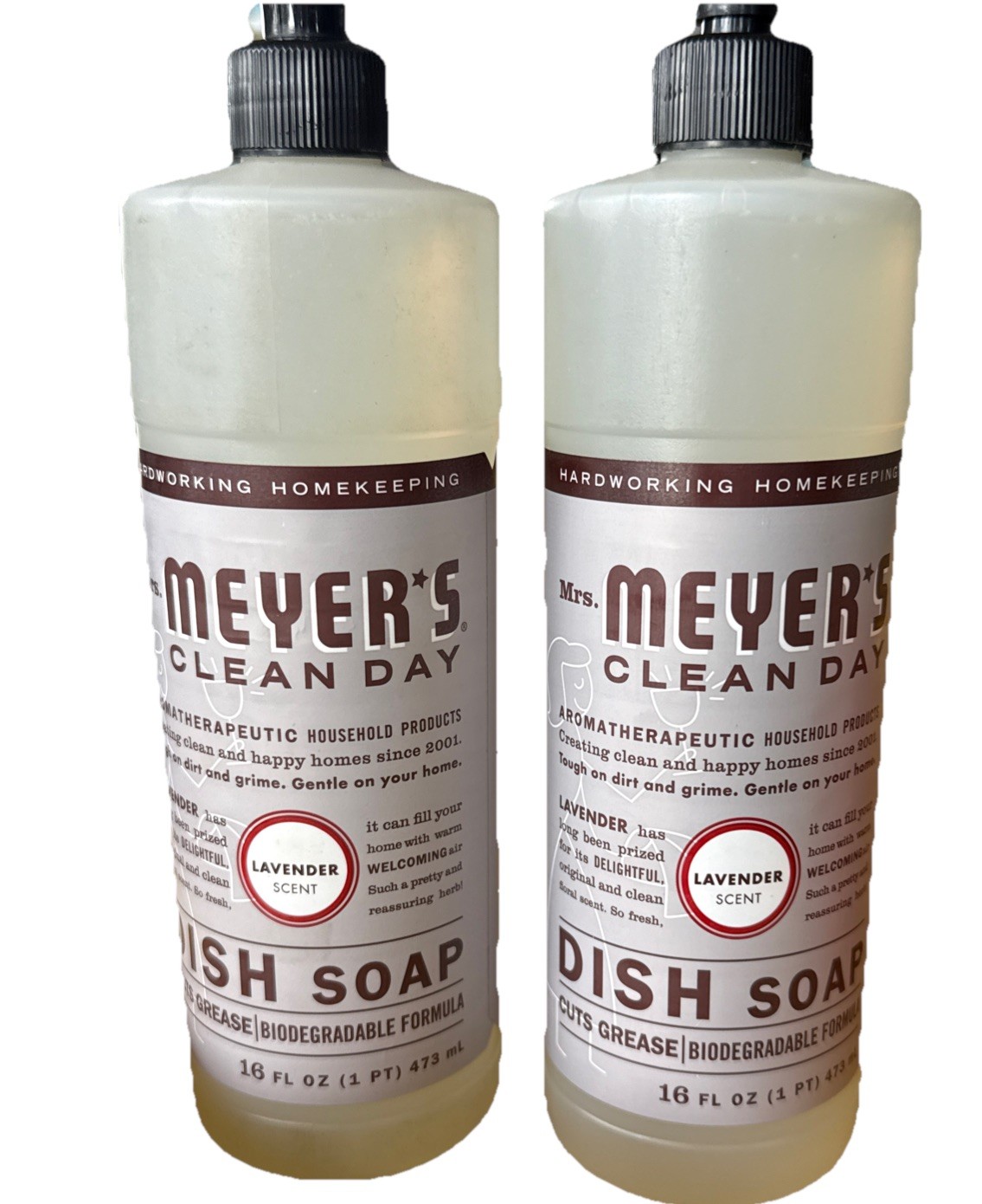 2 Bottles Mrs. Meyer’s 16 Oz Clean Day Lavender Scent Biodegradable Dish Soap