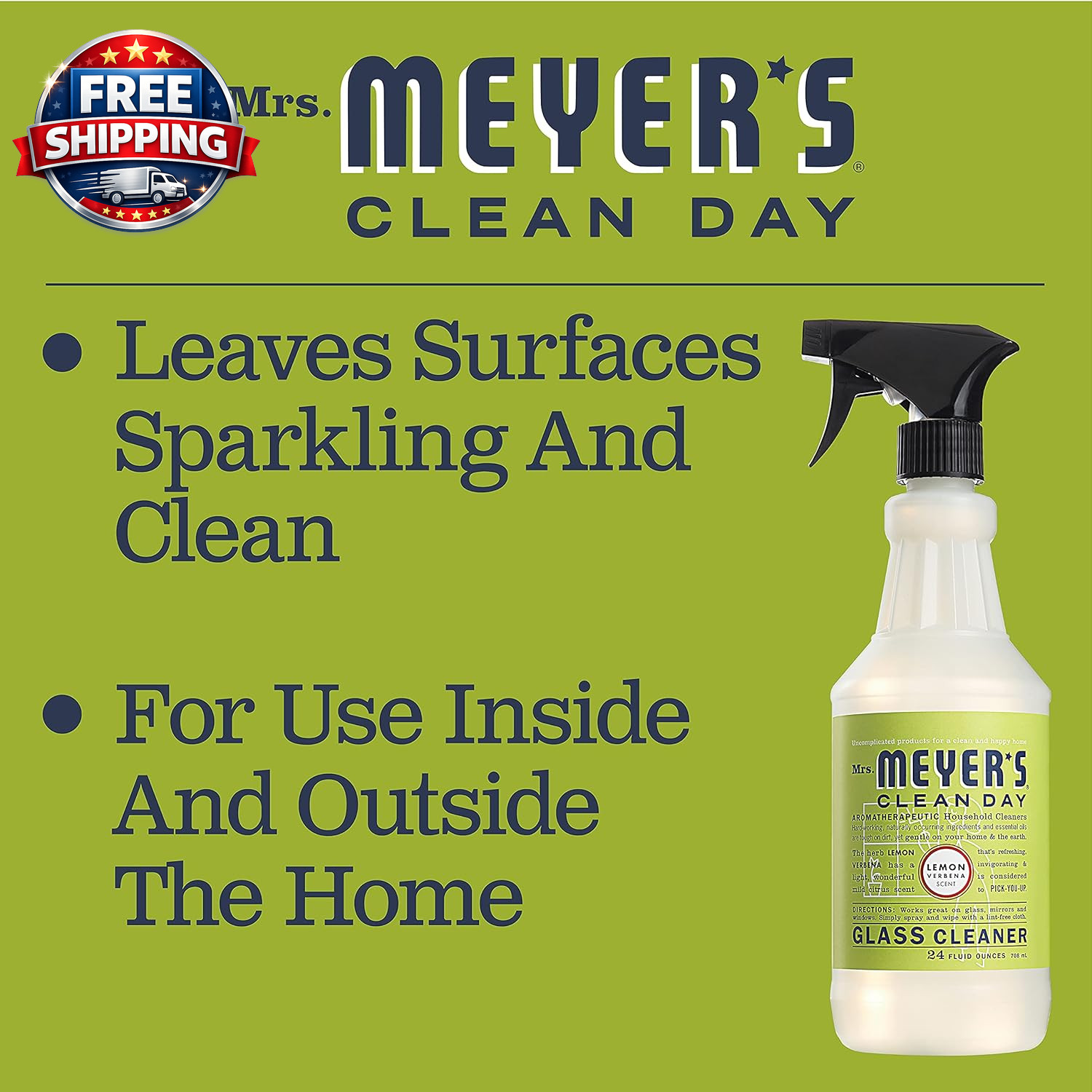 Mrs. Meyer’S Mirror & Window Cleaner, Great for Indoor & Outdoor Glass Surfaces