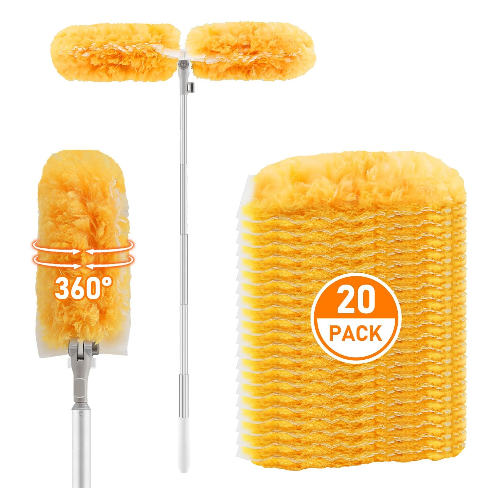 6 ft Extendable Duster Handle with 20 Refills, with Swiffer Dusters for Clean…