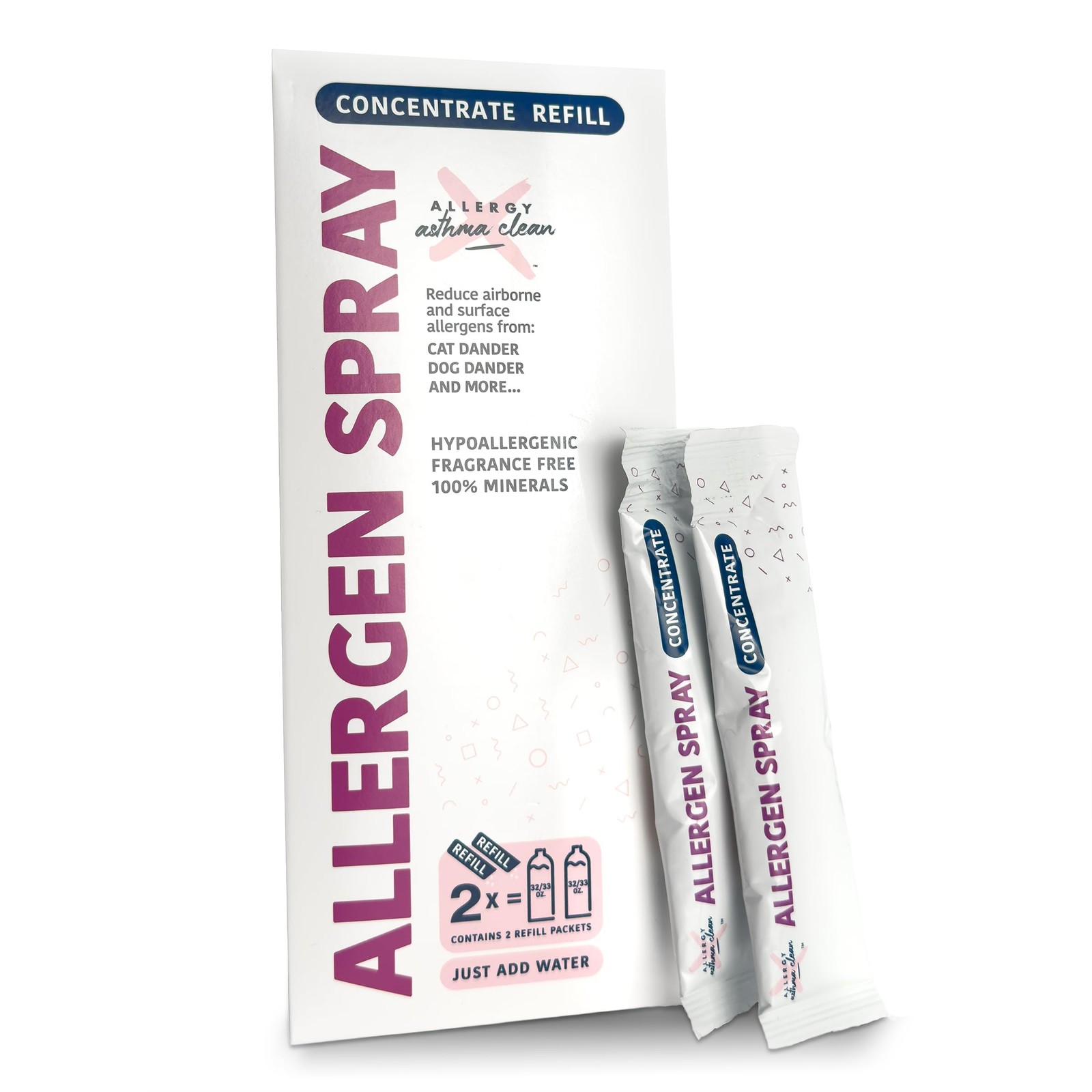 Allergen Spray Concentrate 2 Pack Home Allergy and Asthma Cleaner Refill