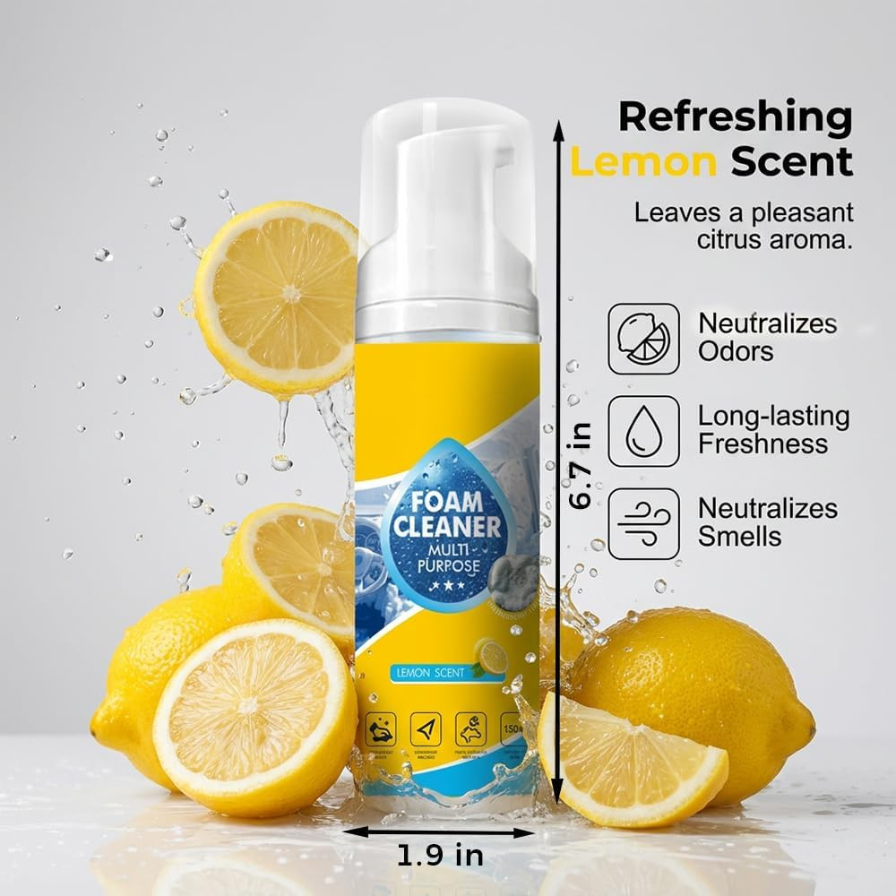 4-In-1 Multi-Enzyme Foam Cleaner, New Foam No-Rinse Cleaner, All-Purpose Deep Cl