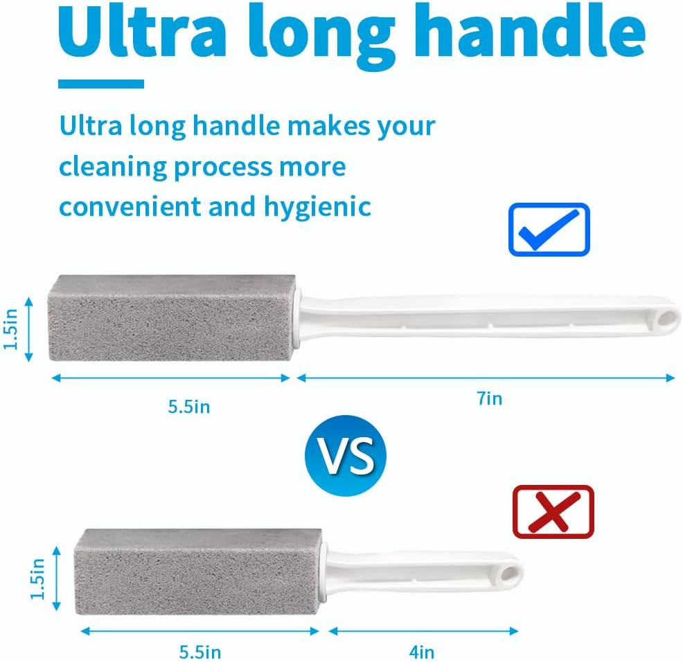 4TH Pumice Stone Toilet Bowl Cleaning Stick with Extra Large Handle,Cleans Away