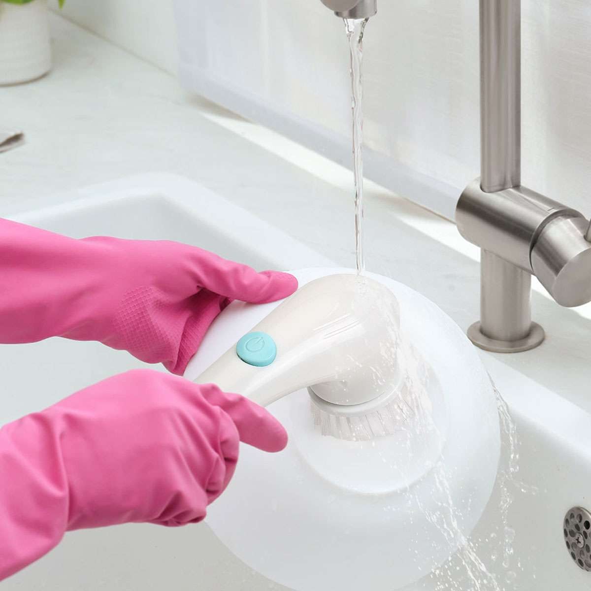 5 in 1 Electric Spin Scrubber Cordless Cleaning Brush Rotating Bathroom Clean US