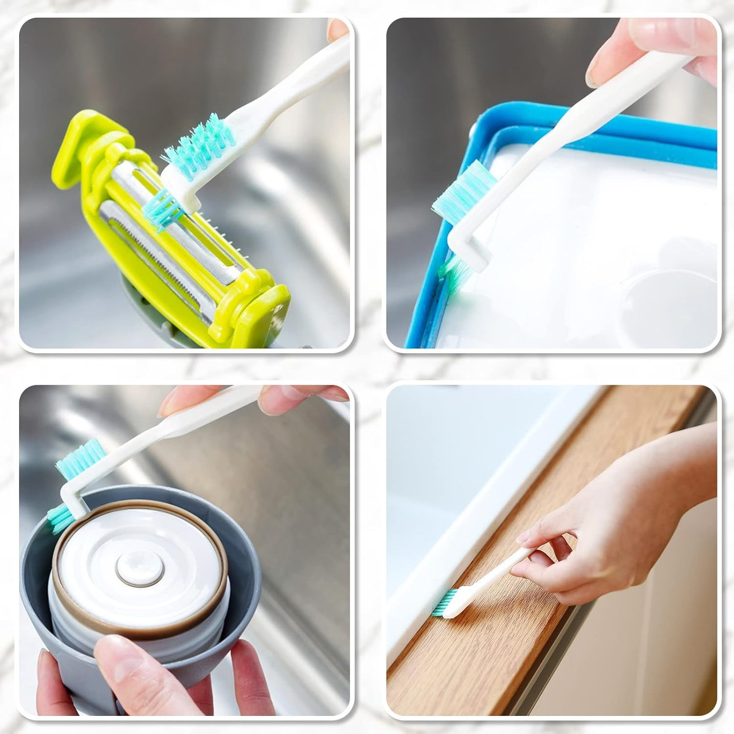 16 Pcs Small Household Cleaning Brushes, Deep Detail Crevice Cleaner Brush Crevi